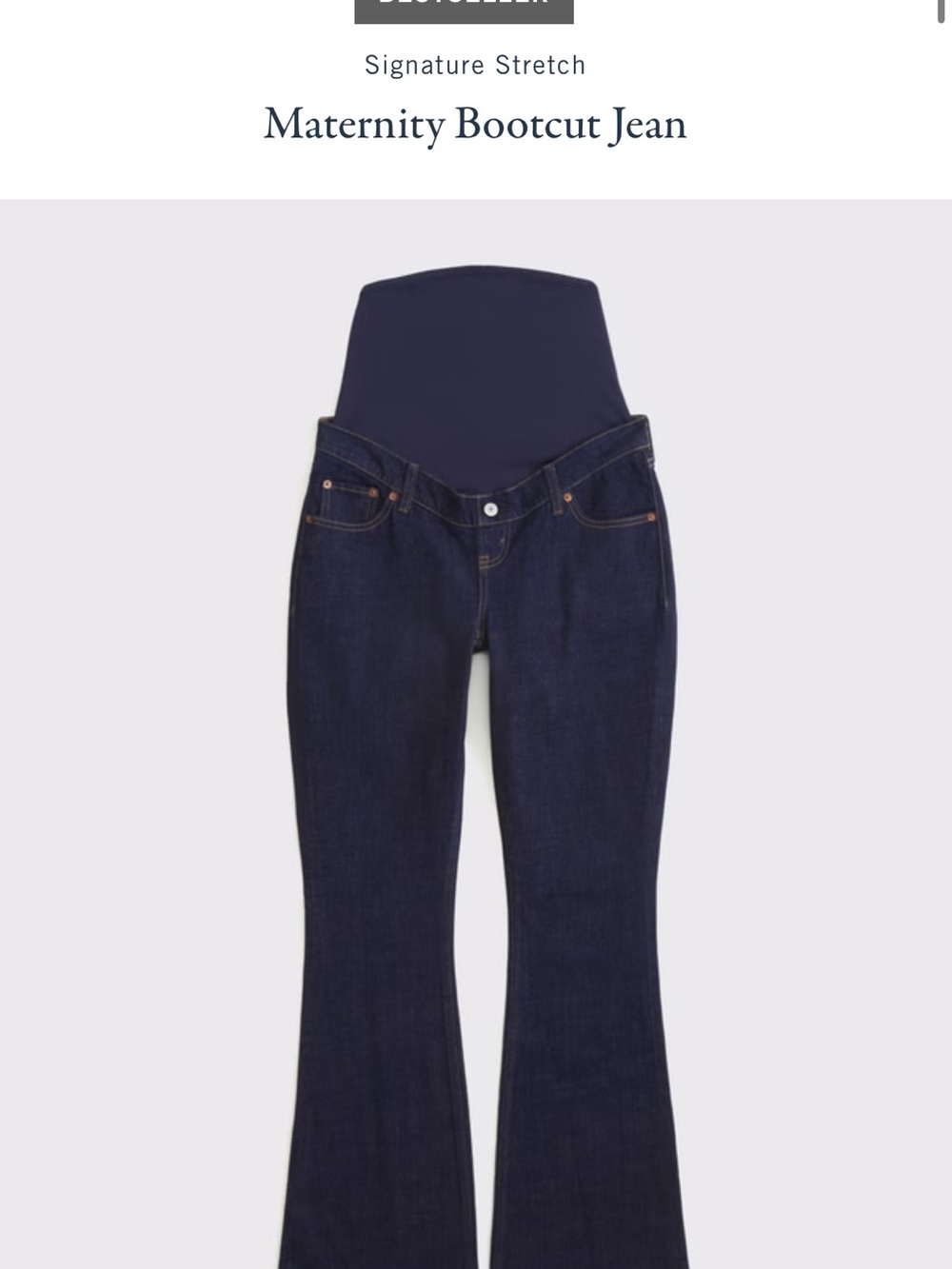 Abercrombie & Fitch Maternity Flare Jeans in Dark Indigo